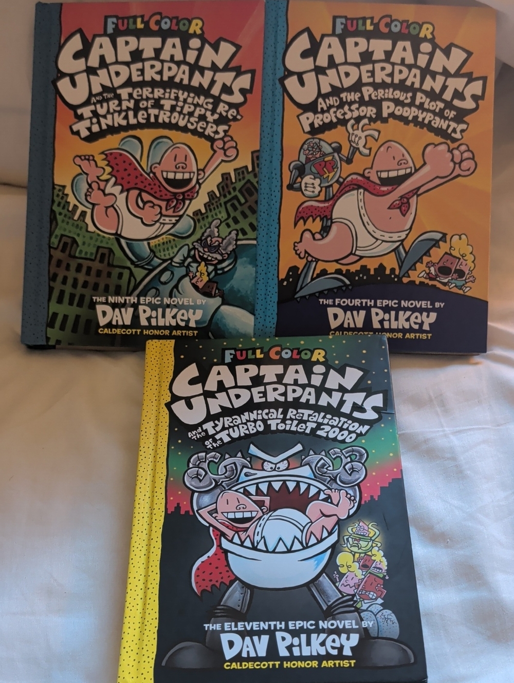 Captain Underpants Full Color Collection by - Black, Yellow, Blue Covers